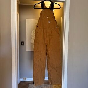 Carhartt Tan Bib Overalls Boys Size 14